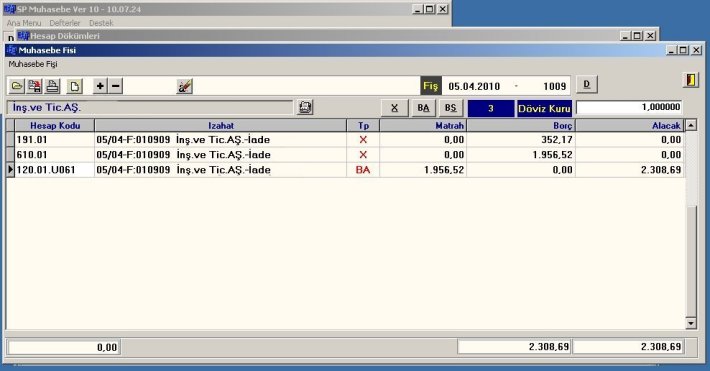 Muhasebe Programı -10